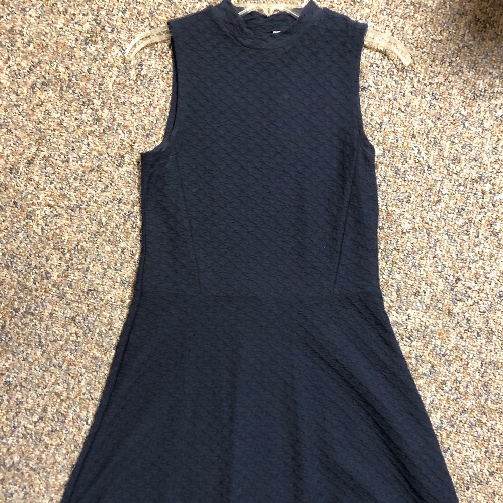 Navy blue high neck dress